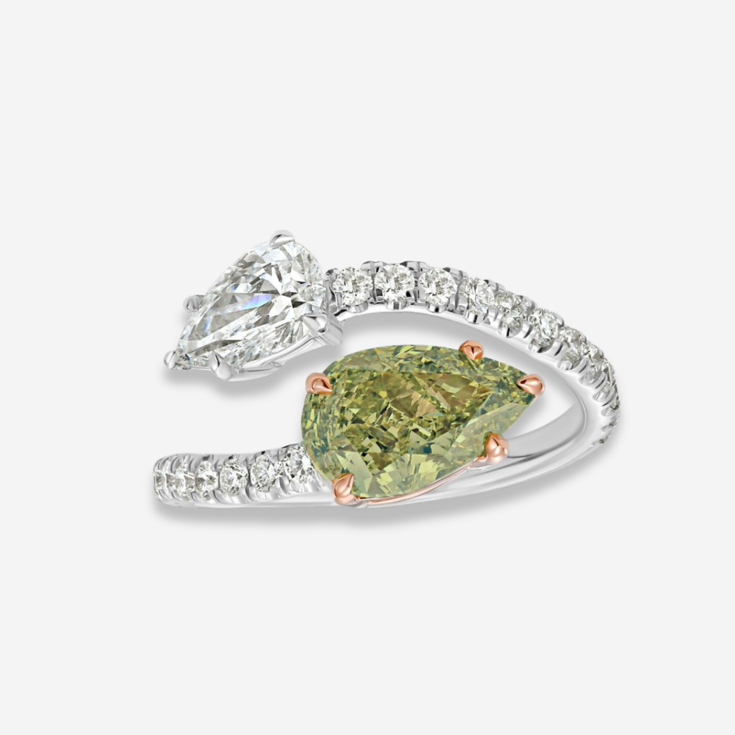 Chameleon Diamond Spiral Ring