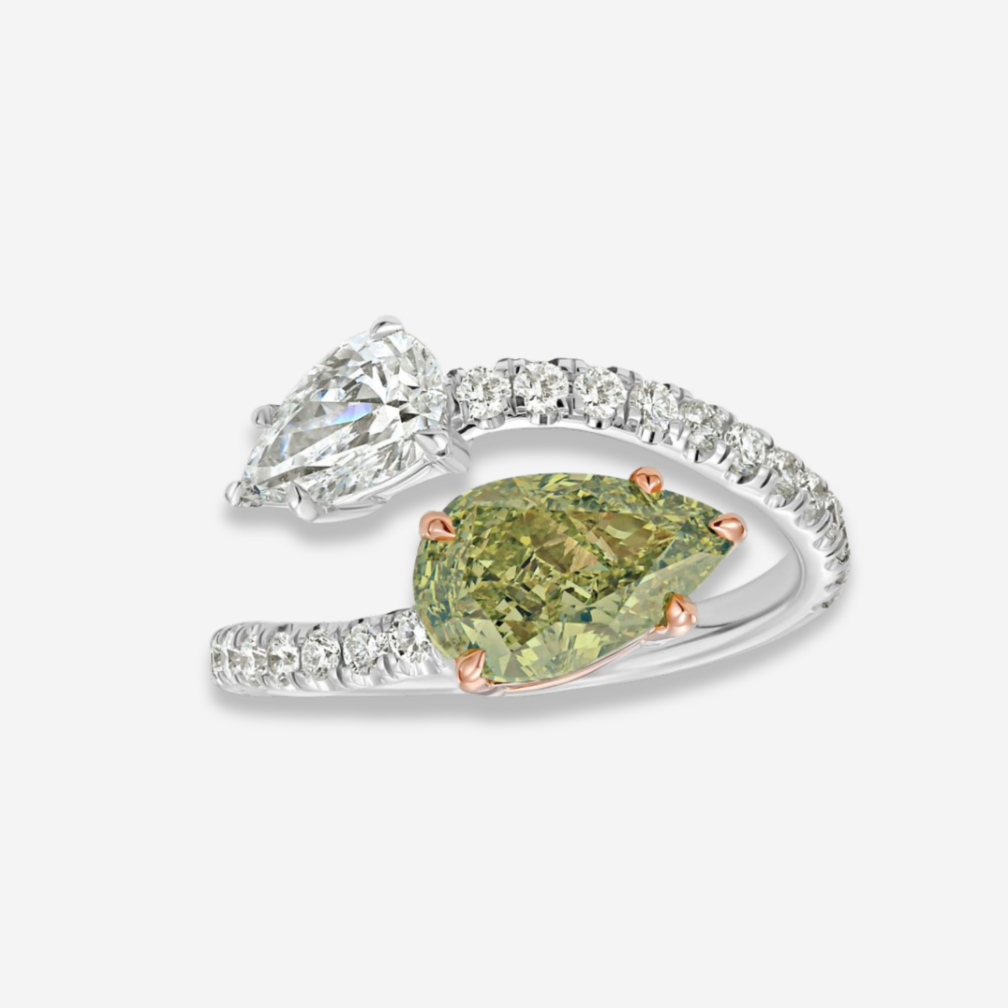 Chameleon Diamond Spiral Ring
