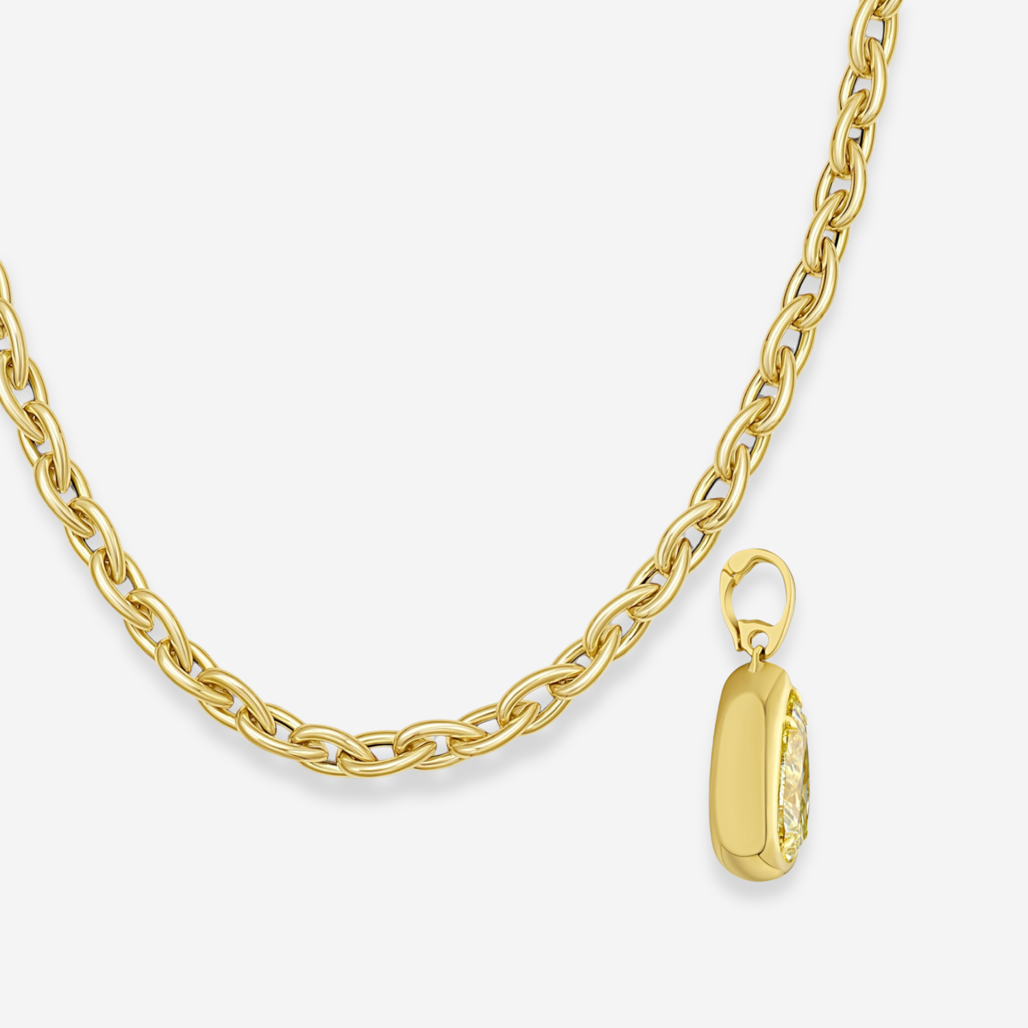 Natural 5.5ct Yellow Pear diamond pendant — Rare Colors by Namdar NYC