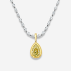 5.5 Carat Yellow Pear Diamond Detachable Bezel Pendant