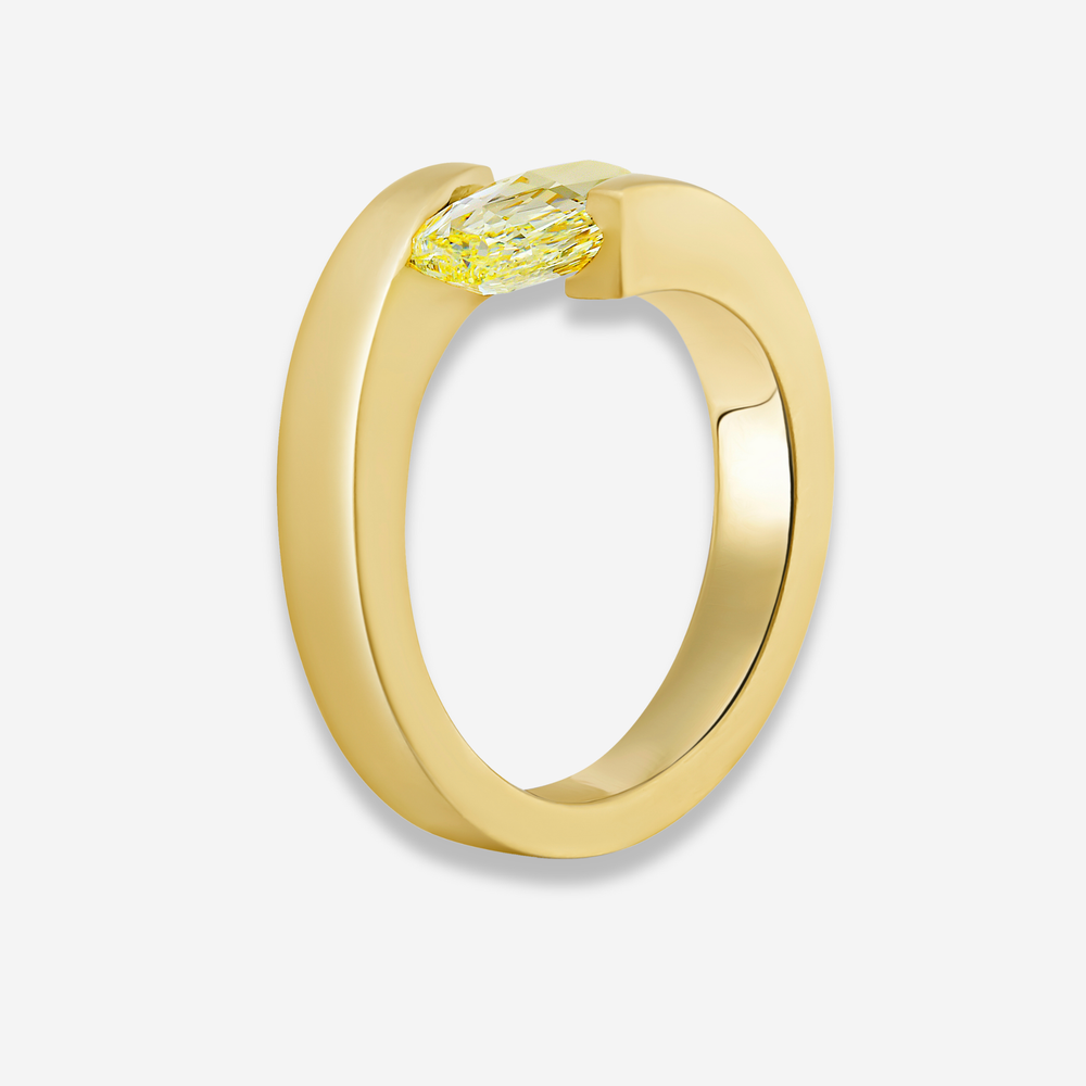 3 Carat Yellow 'Flame' Diamond Ring