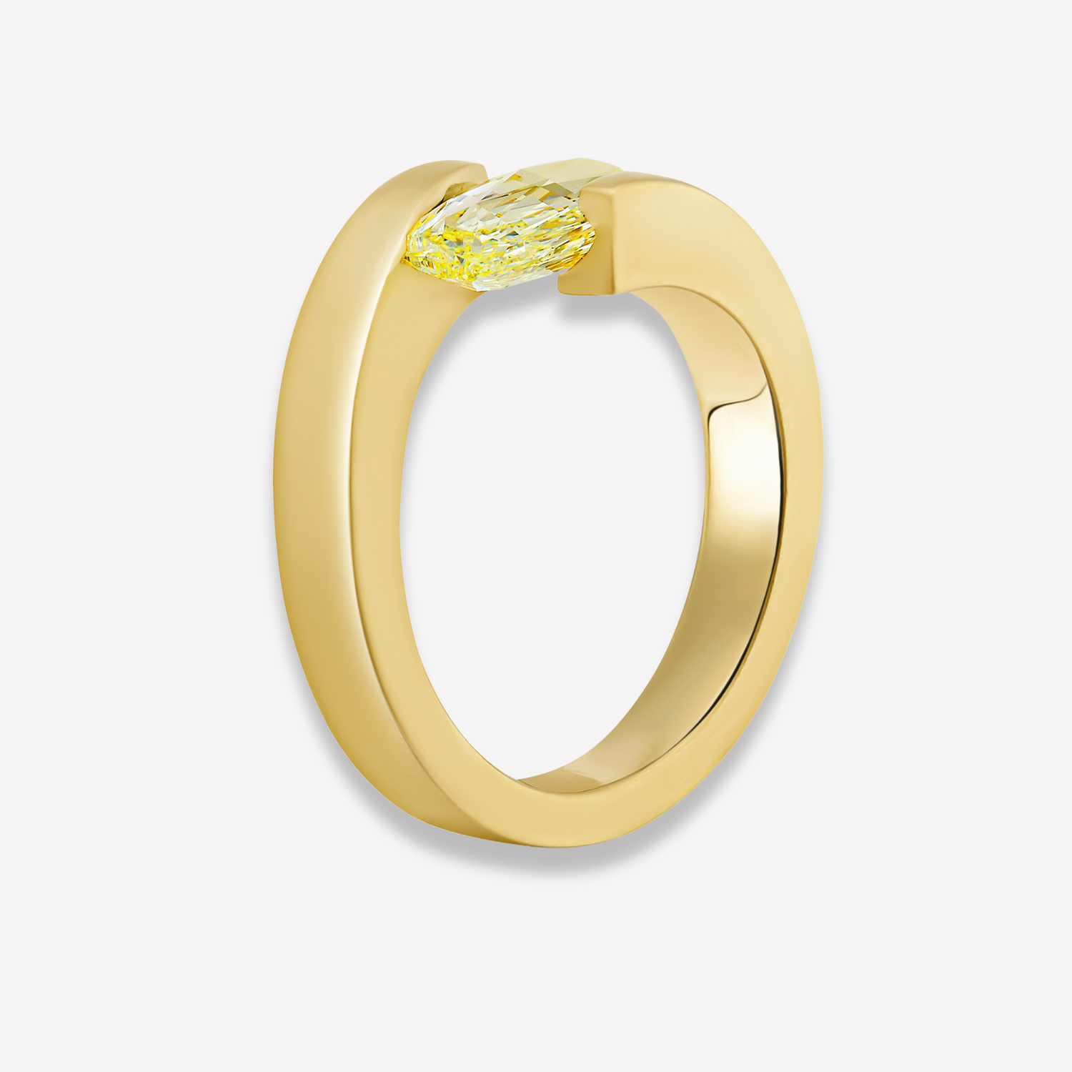 3 Carat Yellow 'Flame' Diamond Ring