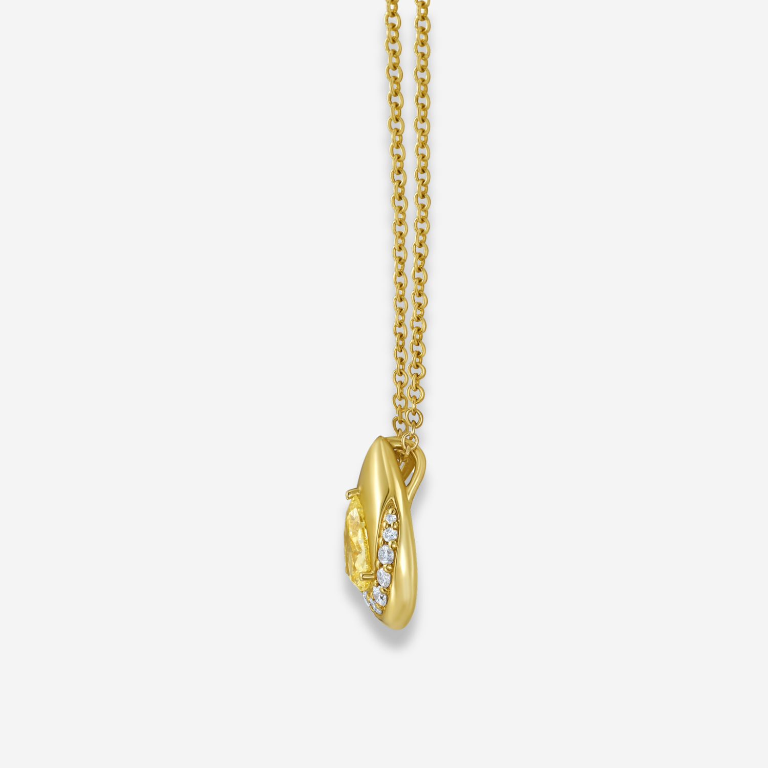 Yellow Pear pendant — color diamond specialists Rare Colors by Namdar