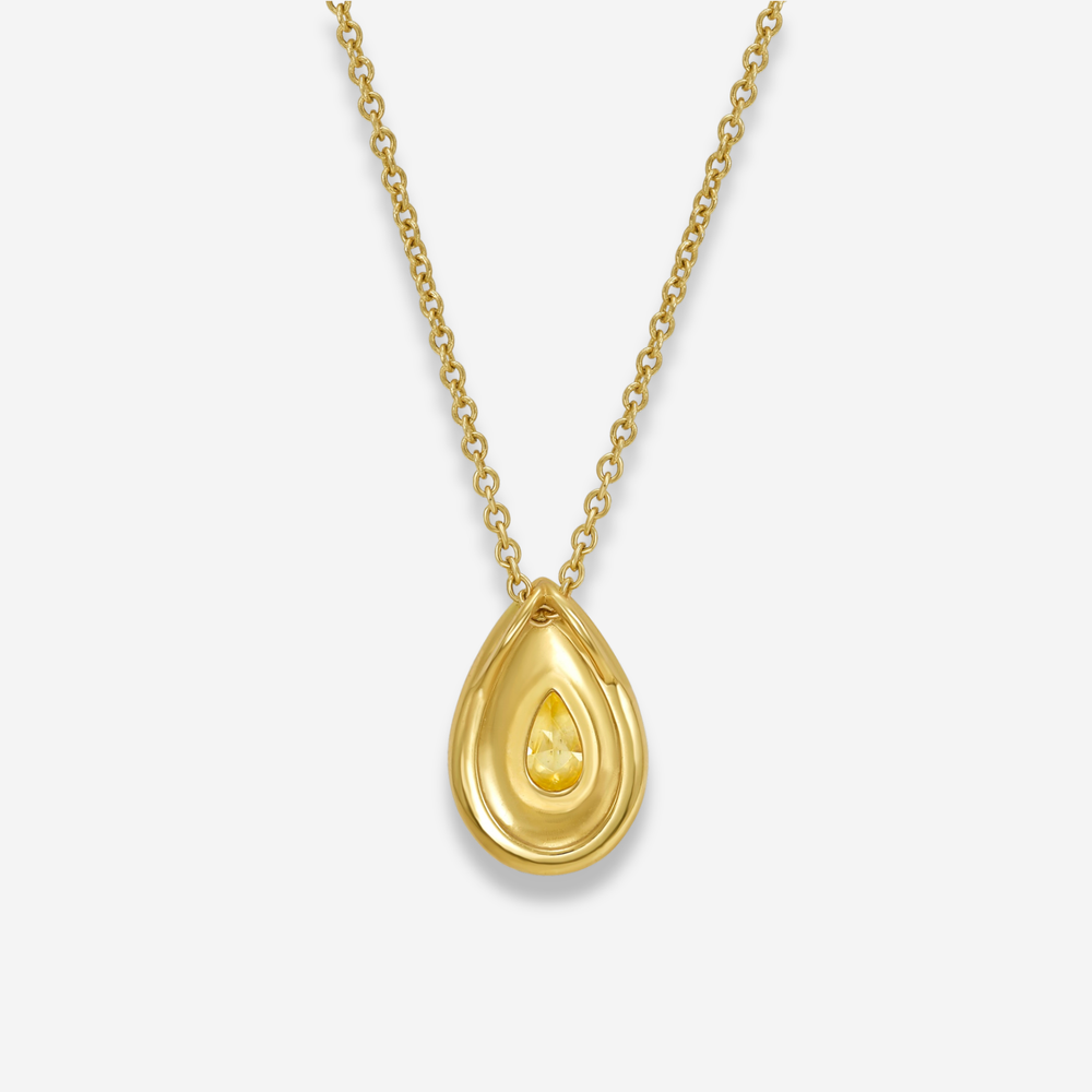 Rare Colors by Namdar Yellow Pear diamond pendant, New York City