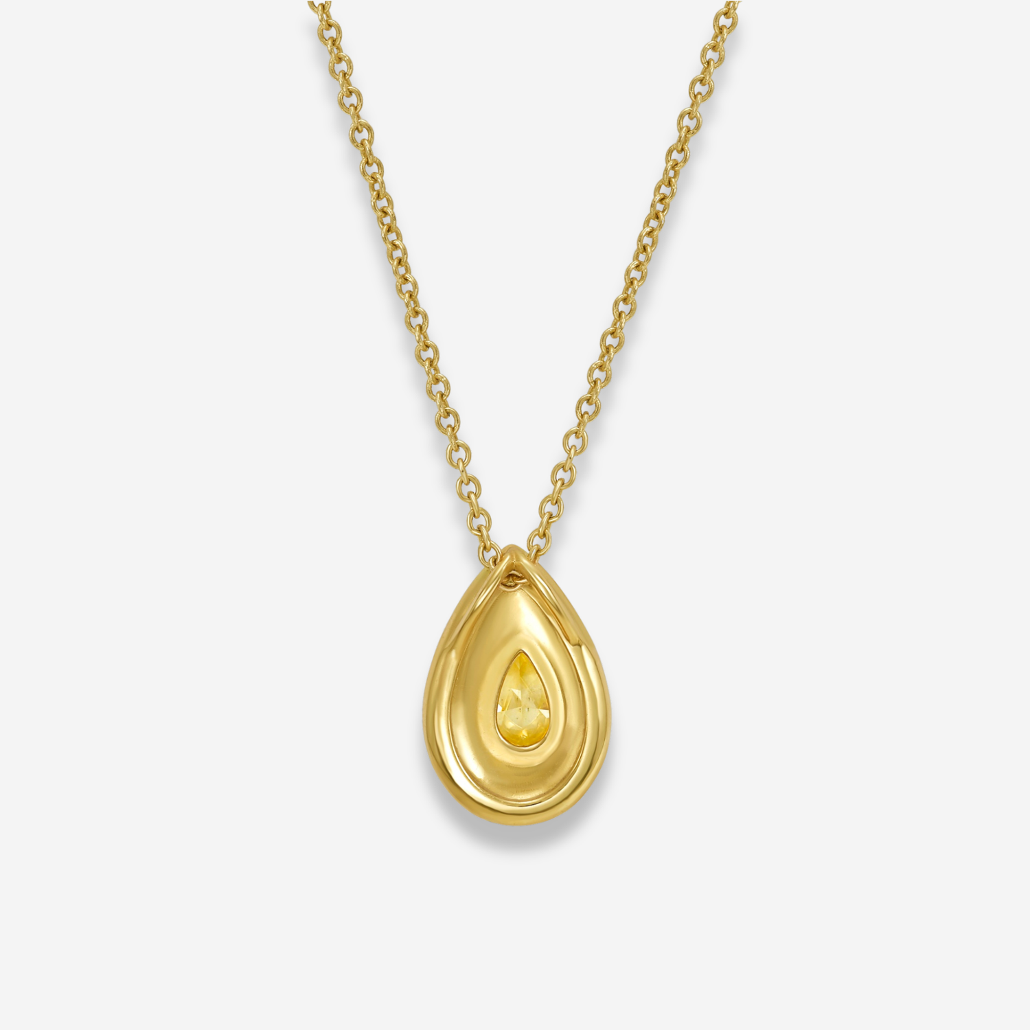 Rare Colors by Namdar Yellow Pear diamond pendant, New York City
