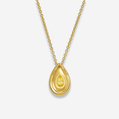 Bezel Swirl Pavé Yellow Pear Diamond Pendant