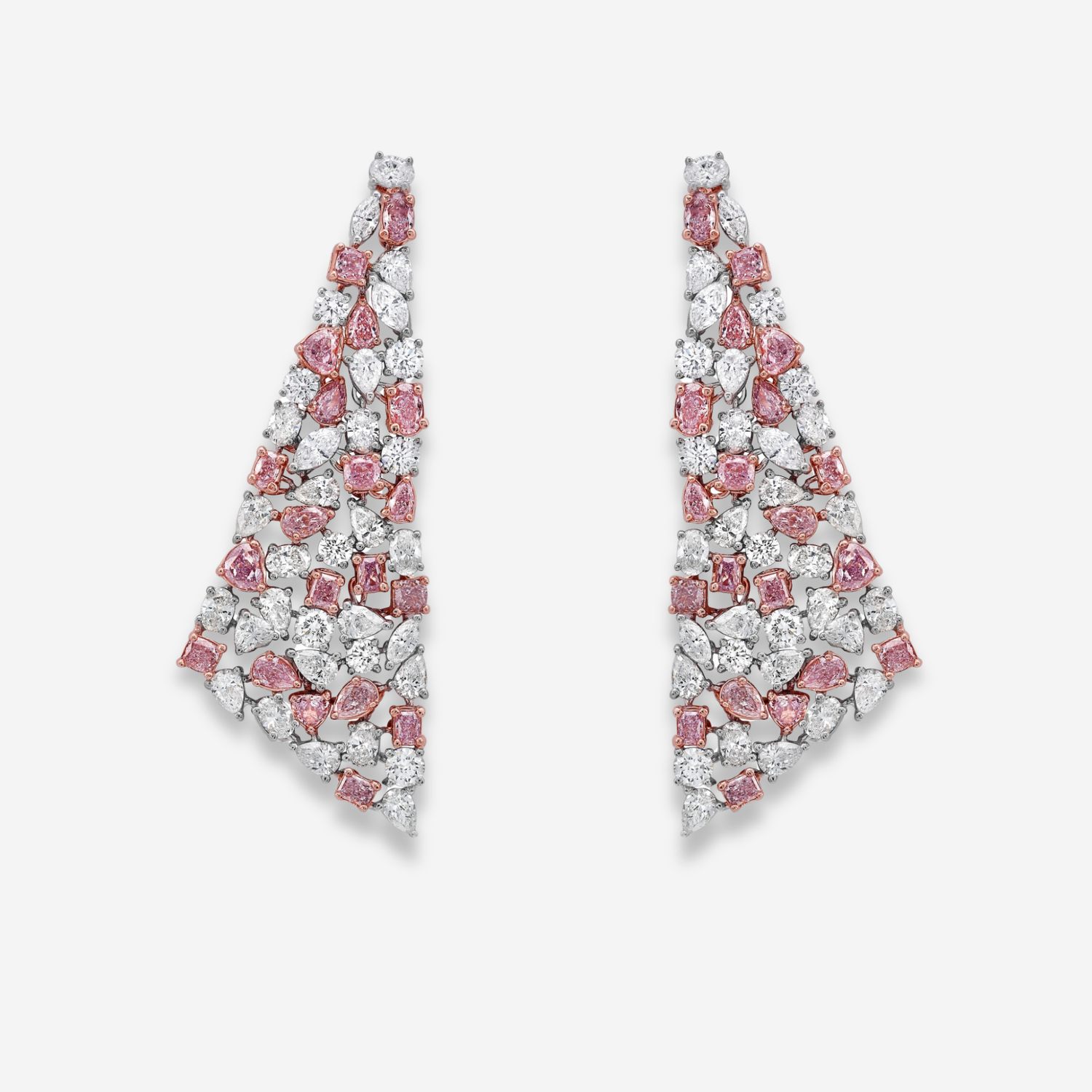 Pink diamond chandelier earrings at Rare Colors by Namdar, 5th Avenue New York