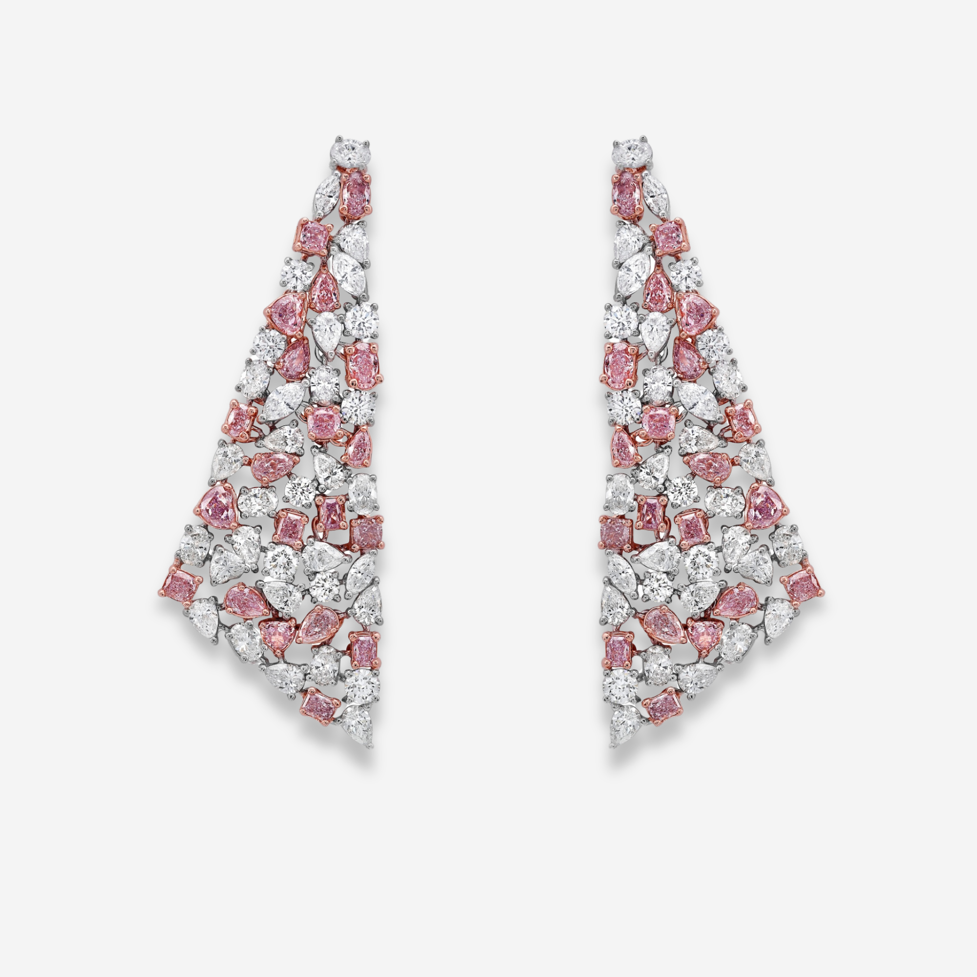 Pink diamond chandelier earrings at Rare Colors by Namdar, 5th Avenue New York