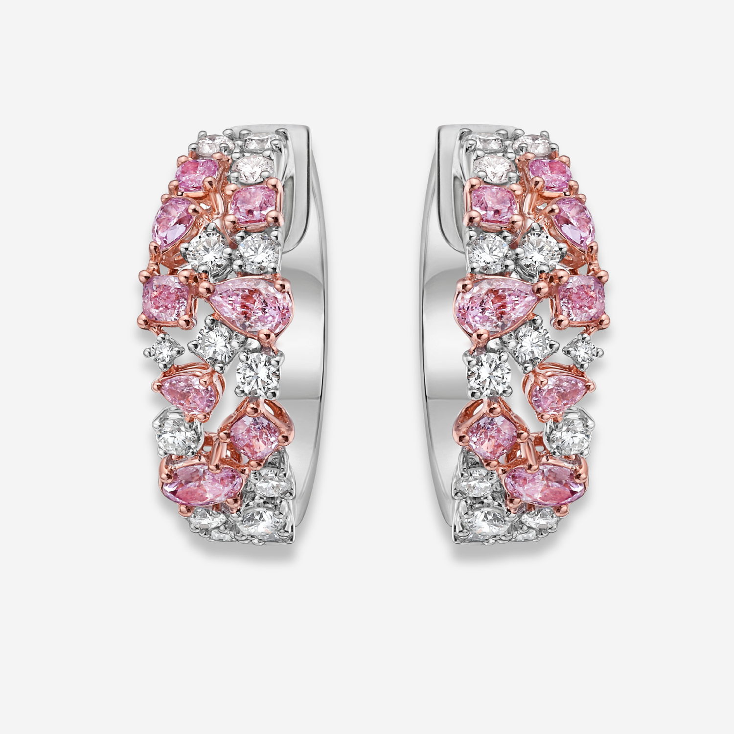 Rare Colors by Namdar Pink diamond hoop earrings, New York City