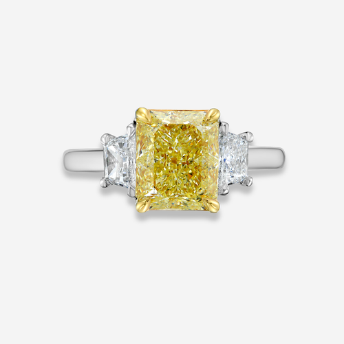 3 Carat Radiant Yellow Diamond Engagement Ring