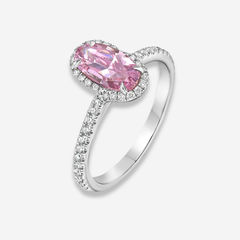 1ct Fancy Vivid Purple-Pink Oval Diamond Ring