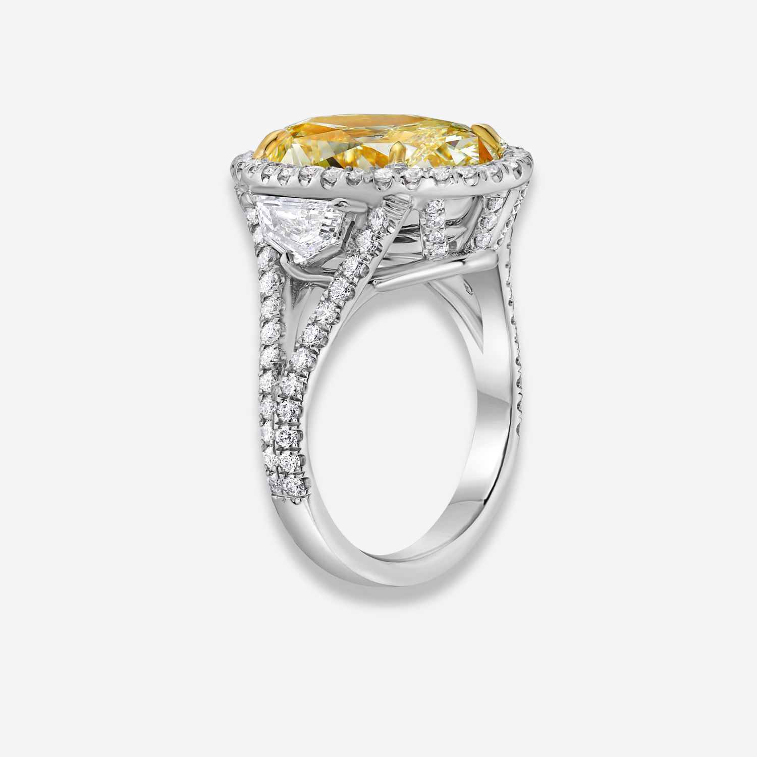 10.77ct Yellow Oval Diamond Halo Engagement Ring