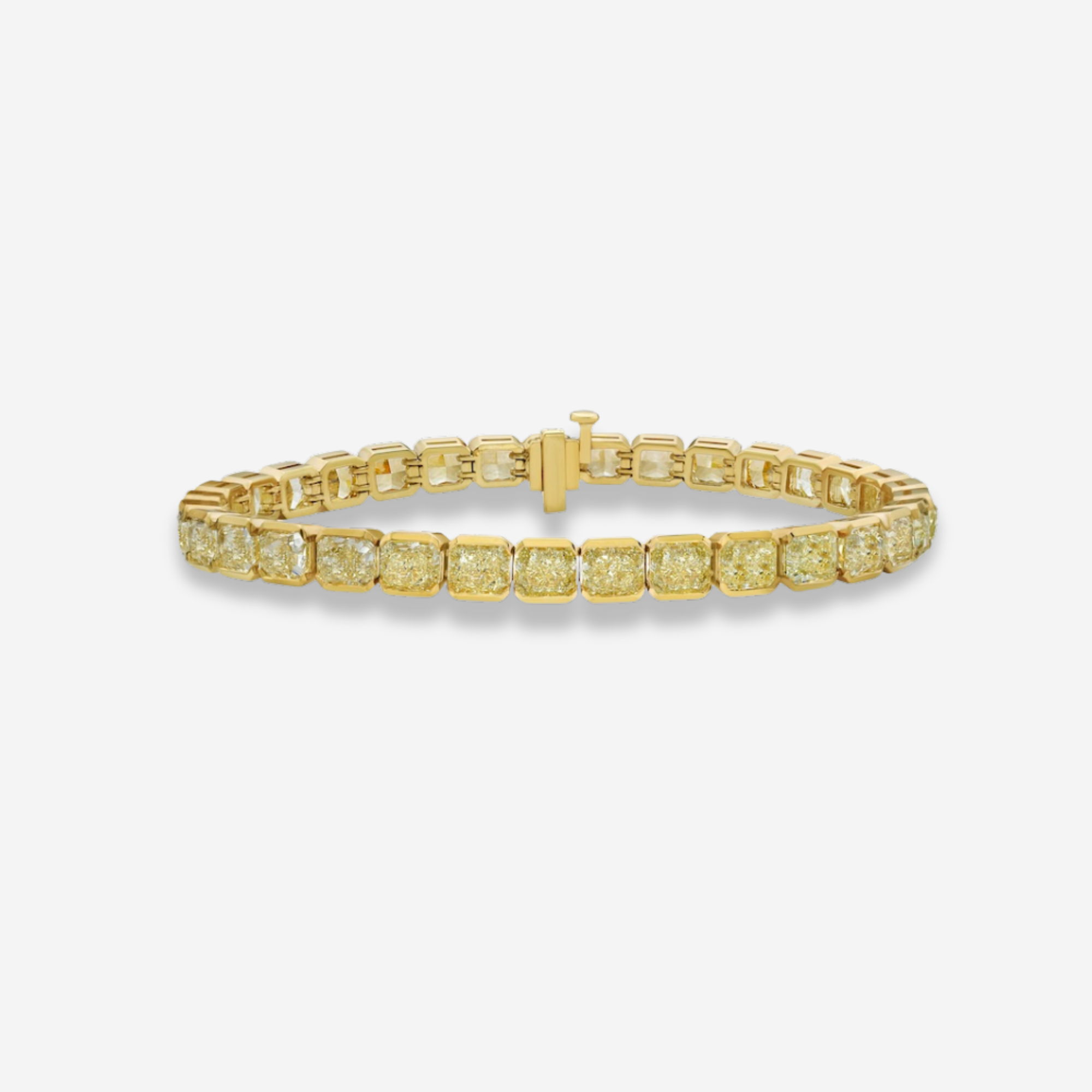 Natural 20ct Yellow Radiant diamond tennis bracelet — Rare Colors by Namdar NYC