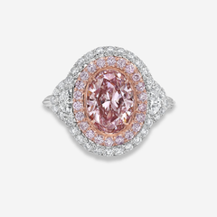 2 Carat Pink Oval Diamond Ring