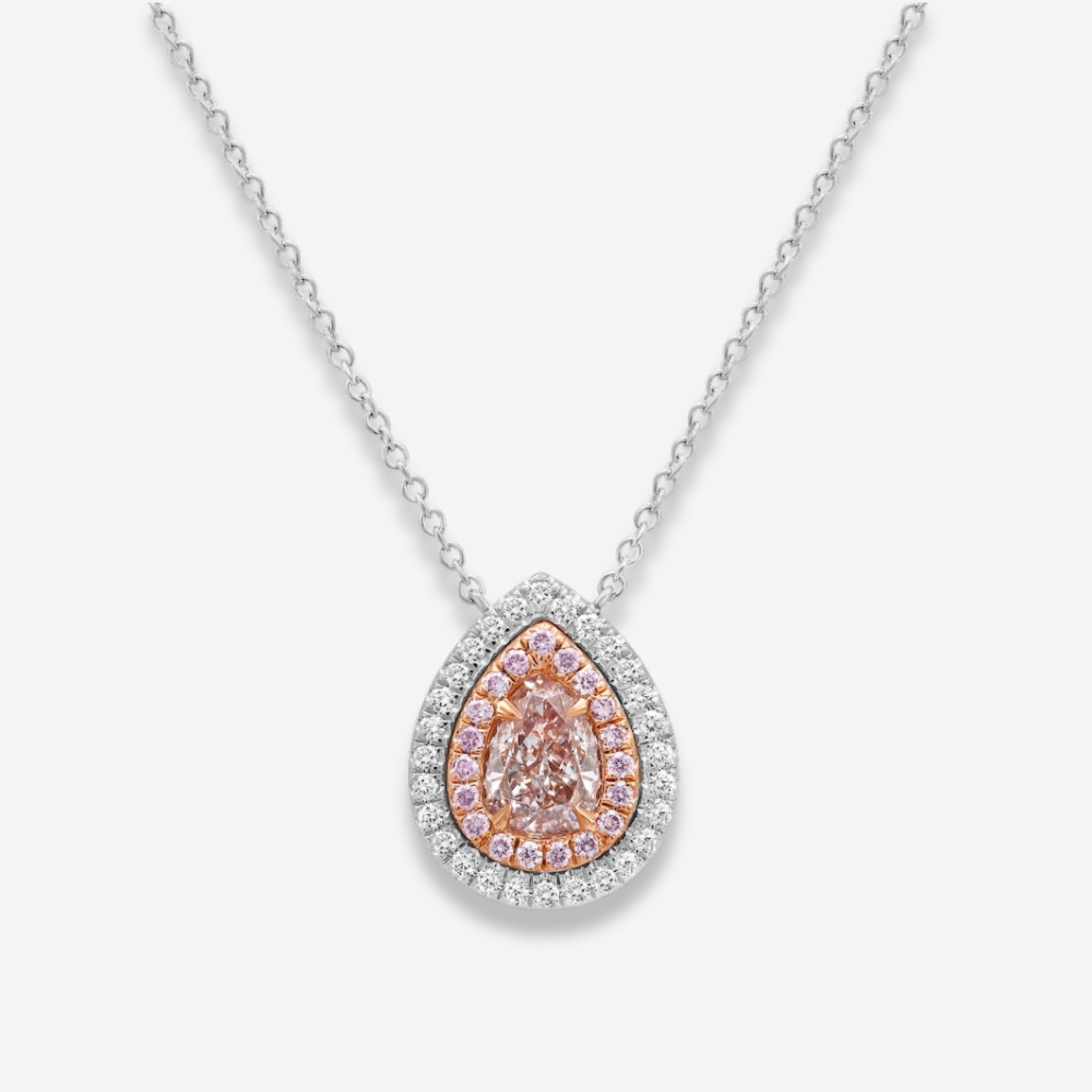 Pink Pear diamond pendant, handcrafted by Rare Colors by Namdar