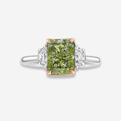 3ct Greenish Yellow Diamond Engagement Ring