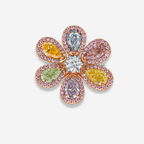 Multicolor Diamond Flower Ring