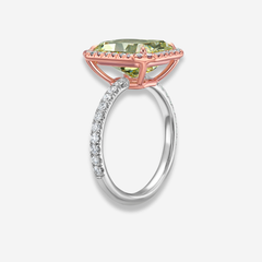 5ct Fancy Greenish Yellow Radiant Diamond Engagement Ring