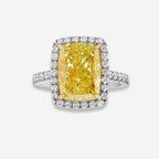 5ct Light Yellow Cushion Diamond Halo Engagement Ring