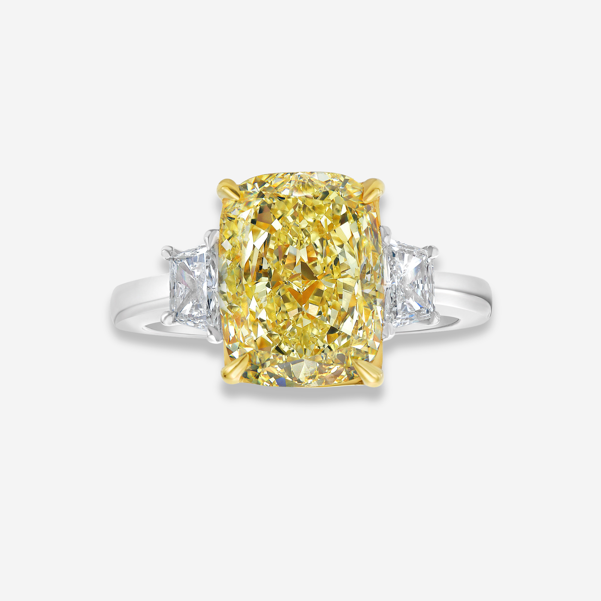 4ct Fancy Yellow Cushion diamond engagement ring by Rare Colors by Namdar, New York City