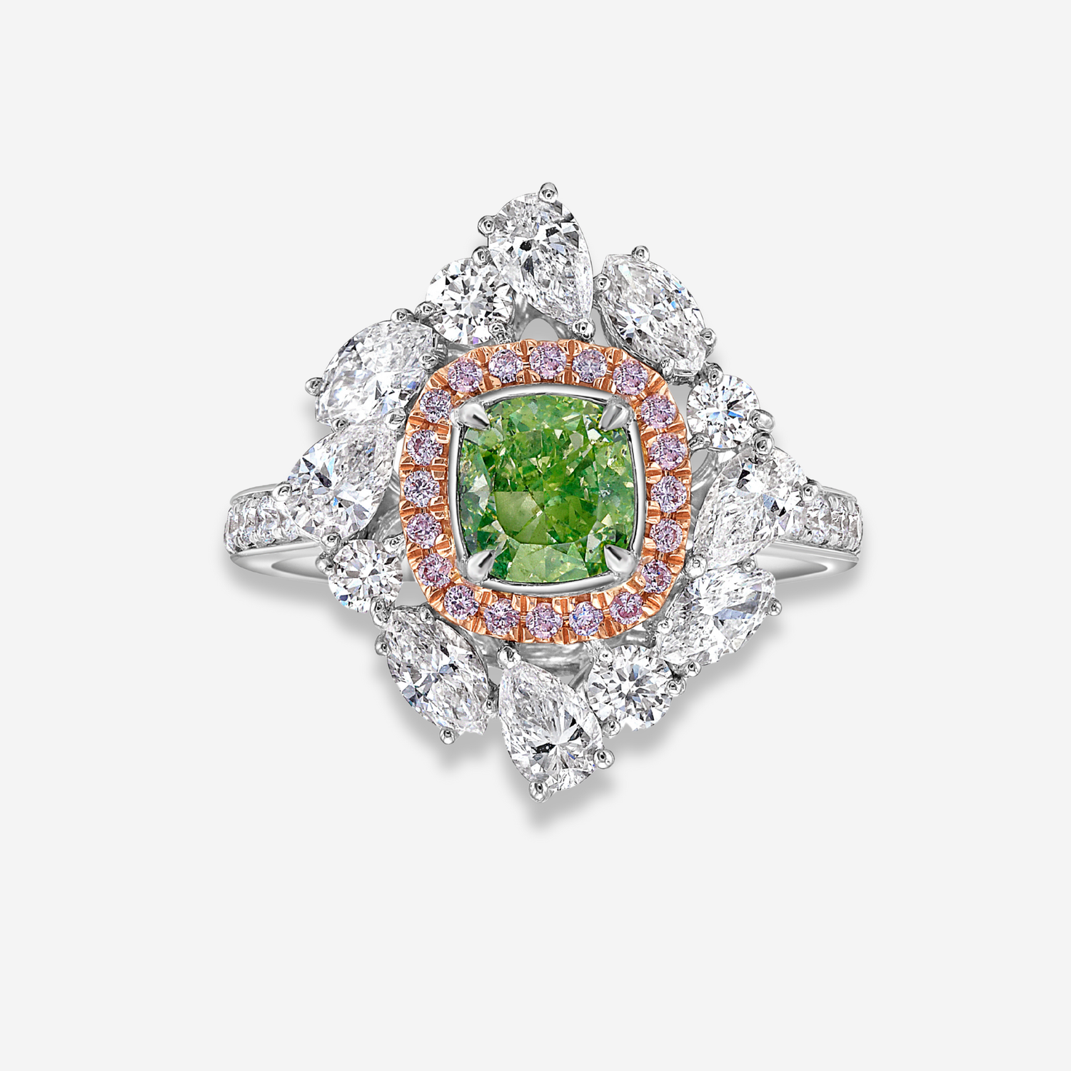 Natural 1ct Intense Yellow Cushion diamond ring — Rare Colors by Namdar NYC