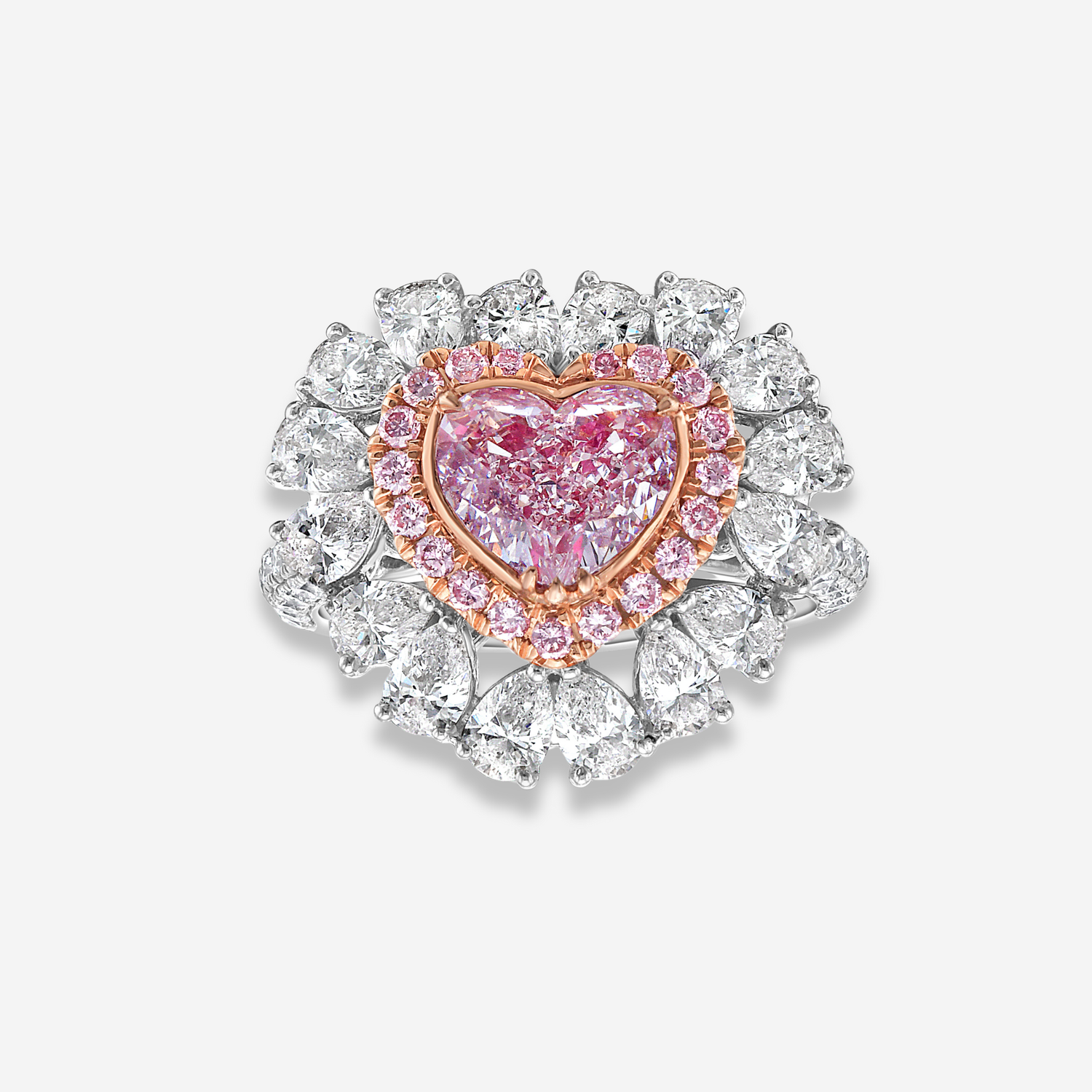 Natural 1.89ct Pink Heart diamond ring — Rare Colors by Namdar NYC