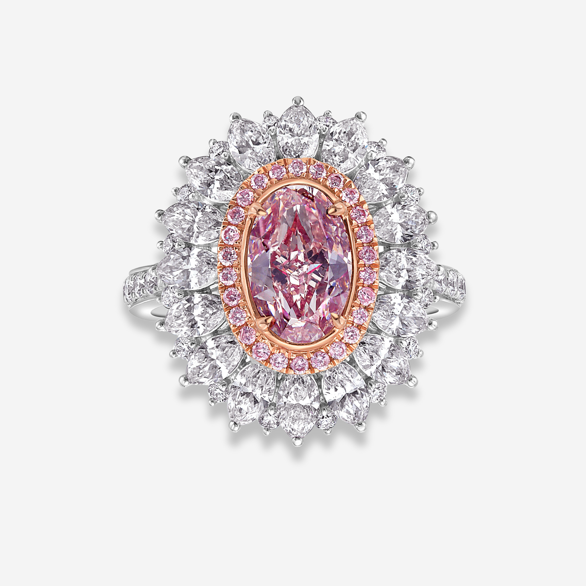 1.60ct Pink Oval Diamond Statement Ring and Pendant