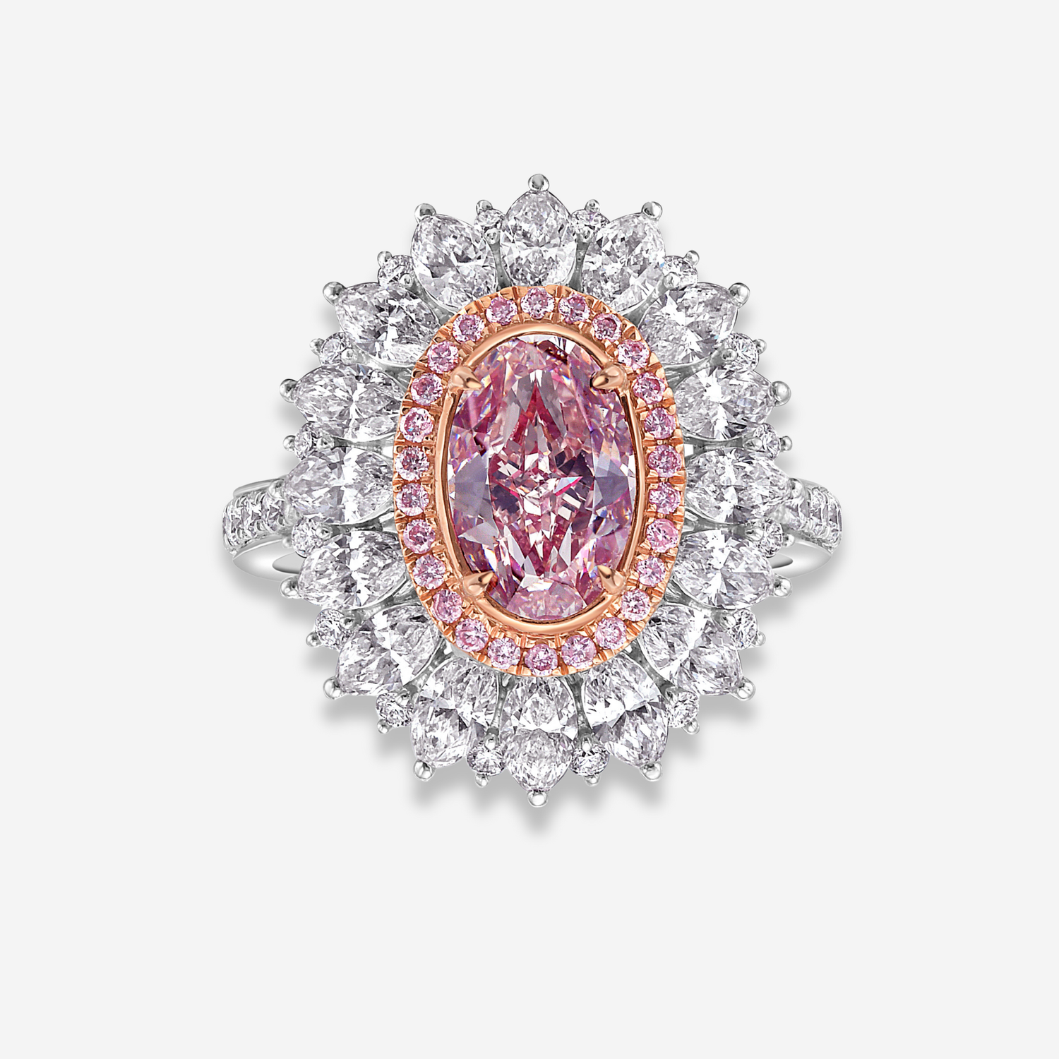 1.60ct Pink Oval diamond ring by Rare Colors by Namdar, New York City