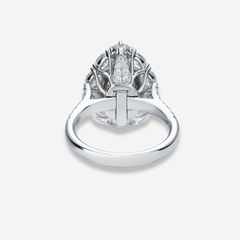 2ct Pink Pear Diamond Statement Ring and Pendant