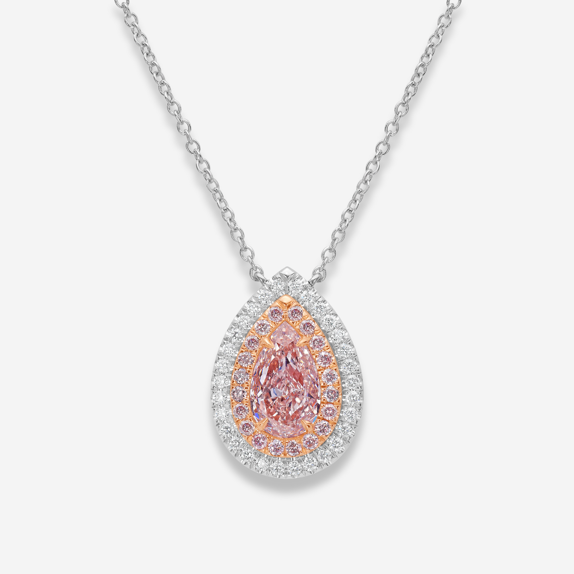 Pink Pear pendant — color diamond specialists Rare Colors by Namdar