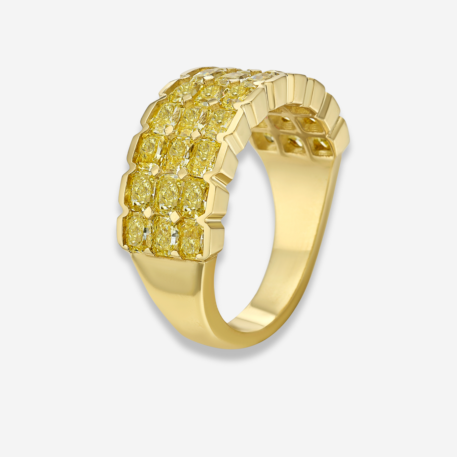 Yellow half eternity band — color diamond specialists Rare Colors by Namdar