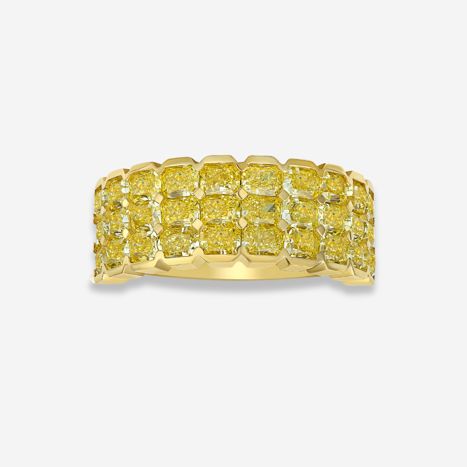 Yellow diamond half eternity band at Rare Colors by Namdar, 5th Avenue New York