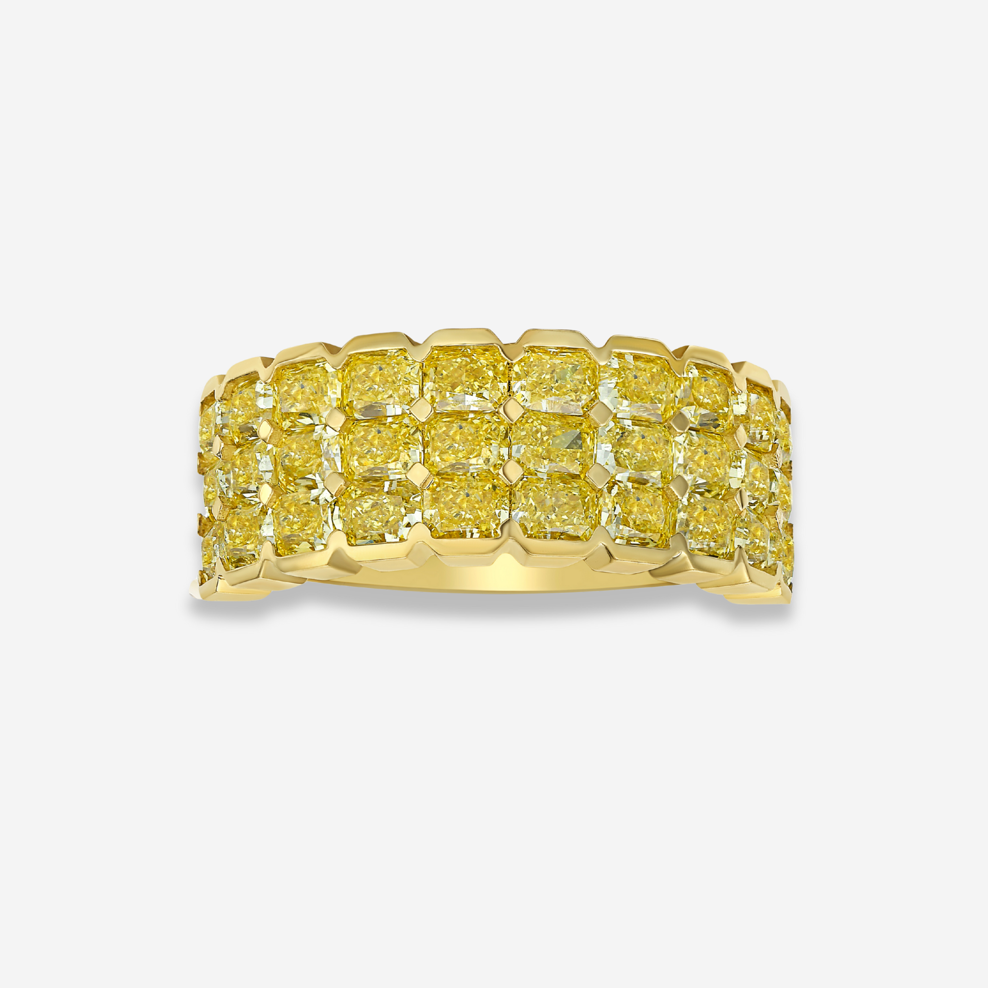 Yellow diamond half eternity band at Rare Colors by Namdar, 5th Avenue New York