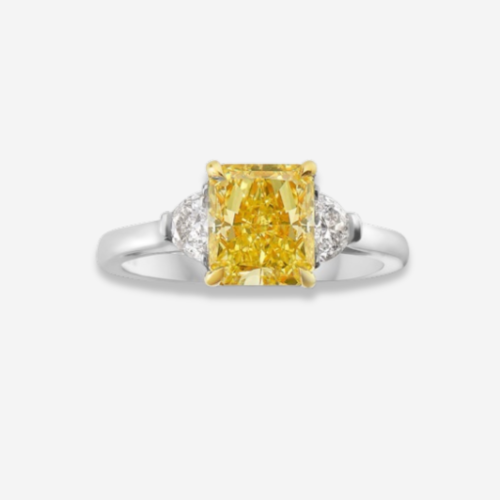 GIA 3ct Fancy Yellow Cushion diamond engagement ring at Rare Colors by Namdar, 5th Avenue New York