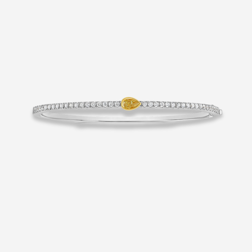 Yellow Pear Diamond Bangle Bracelet