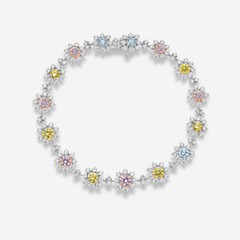 Multicolor Diamond Flower Bracelet