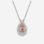 1ct Pink Pear Diamond Pendant