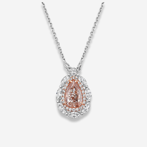 1ct Pink Pear Diamond Pendant