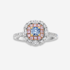 Fancy Blue Radiant Diamond Ring