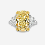 5.5ct Fancy Yellow Elongated Cushion Diamond Engagement Ring