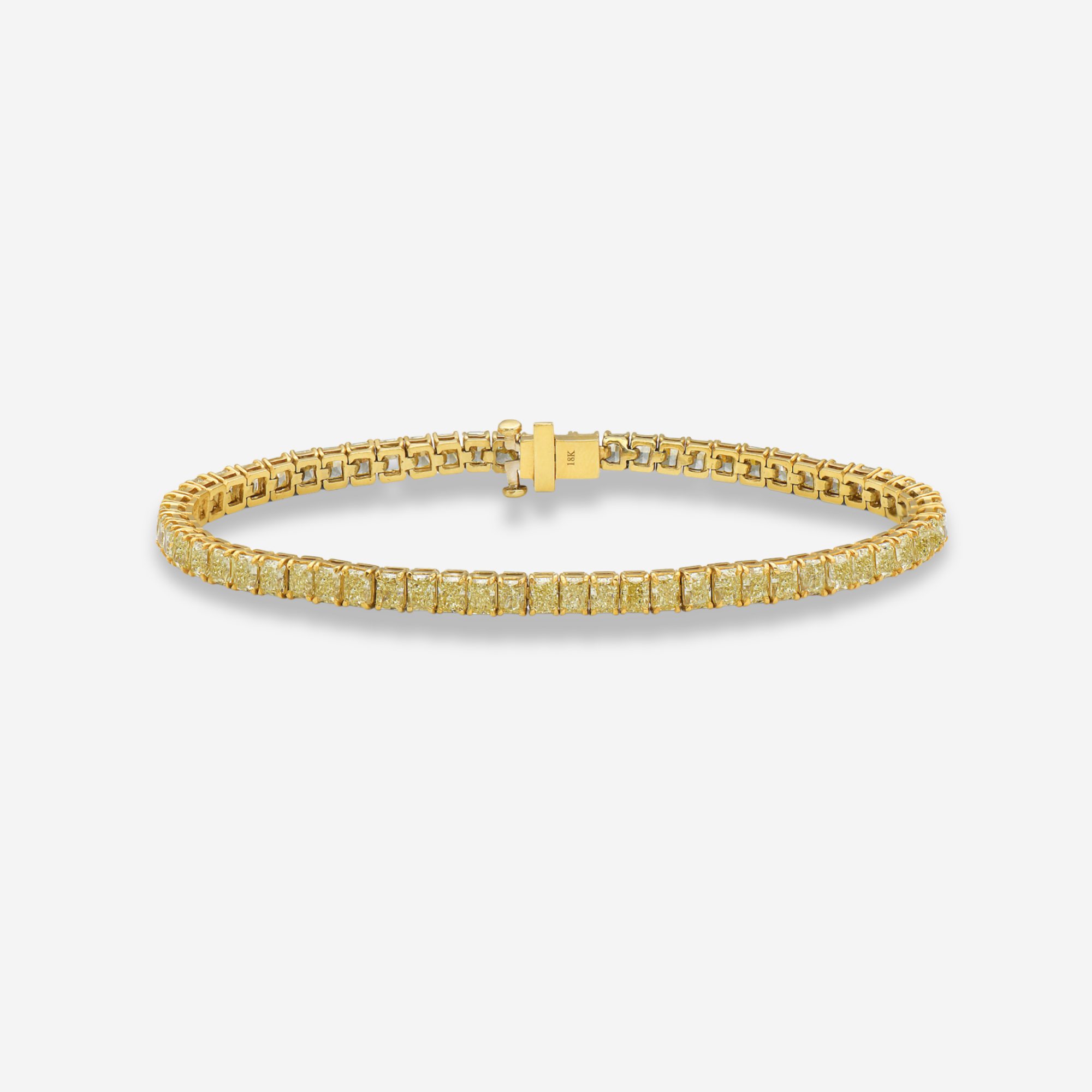 7ct Fancy Intense Yellow Cushion Diamond Tennis Bracelet