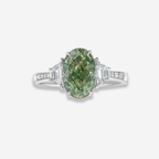 2ct Green Oval Diamond Ring