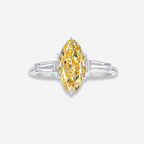 1.40ct Fancy Intense Orangy Yellow Marquise Diamond Ring