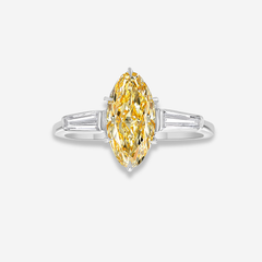 1.40ct Fancy Intense Orangy Yellow Marquise Diamond Ring