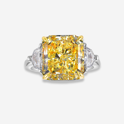 6.5ct Fancy Intense Yellow Radiant Diamond Engagement Ring