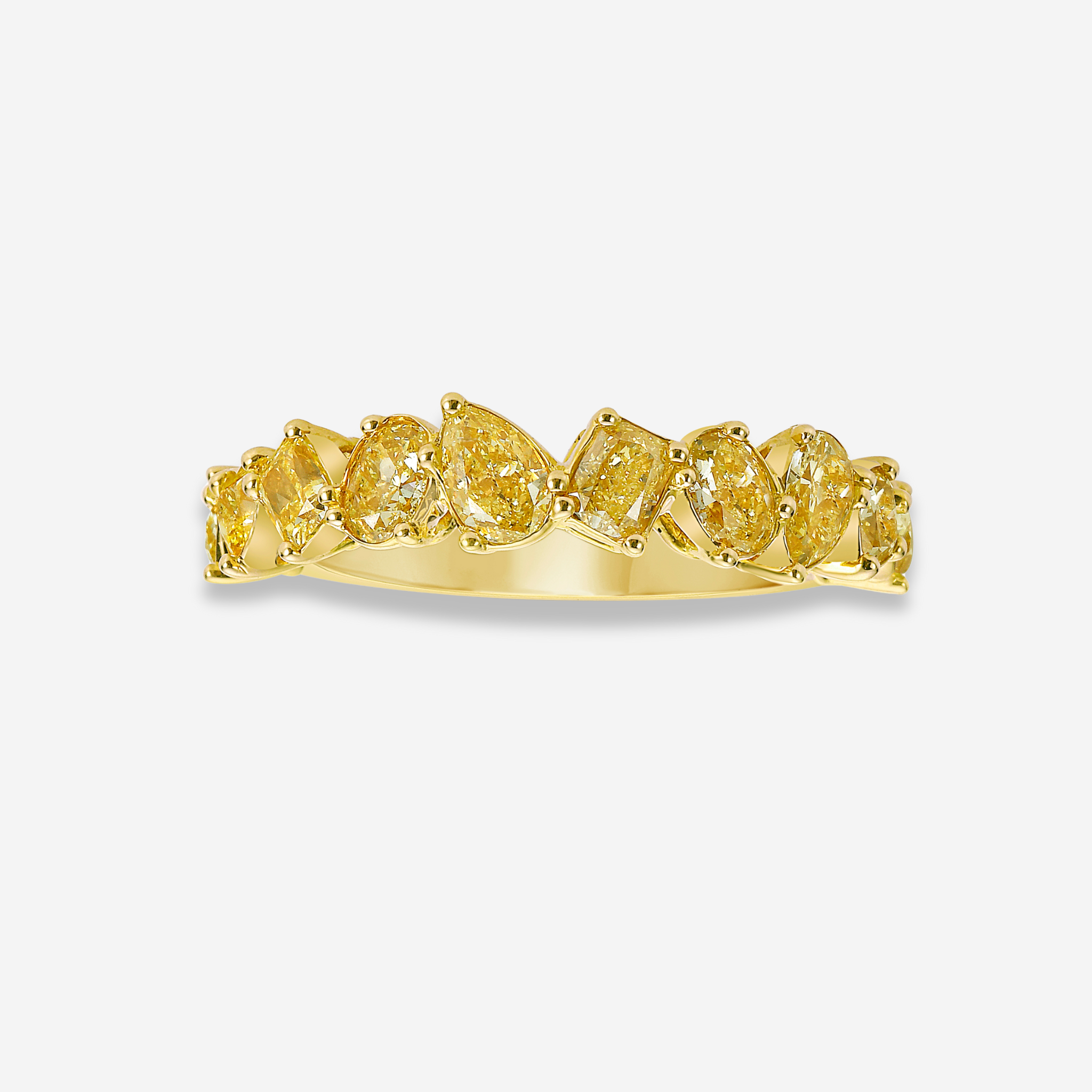 Intense Yellow Diamond Half Eternity Band