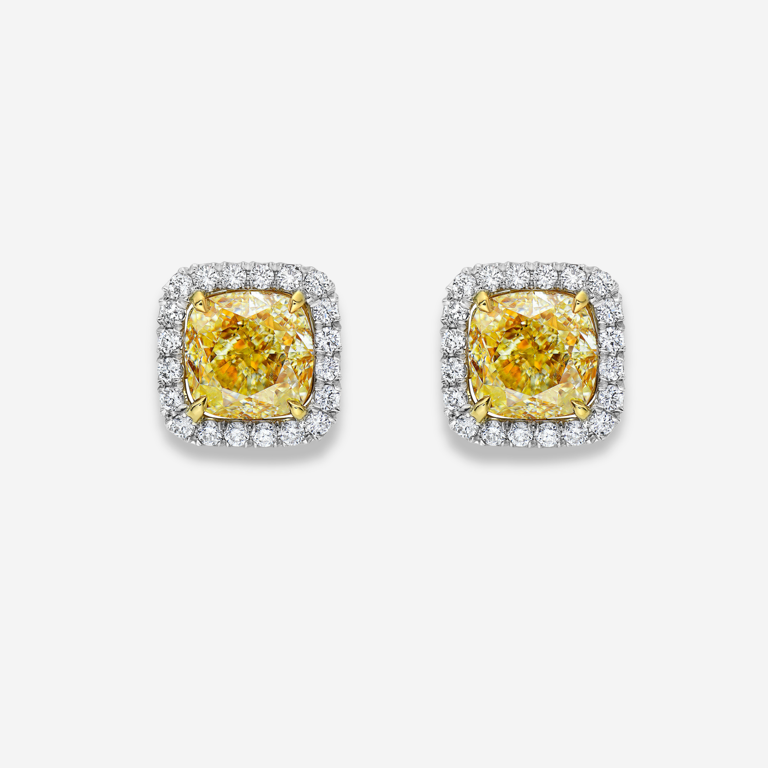 6.5ct Fancy Yellow Cushion ring — color diamond specialists Rare Colors by Namdar