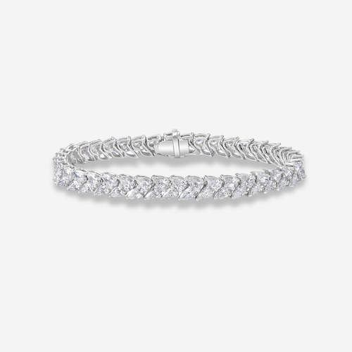10ct White Pear Diamond Bracelet