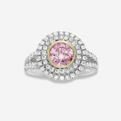 1ct Light Pink Round Diamond Ring
