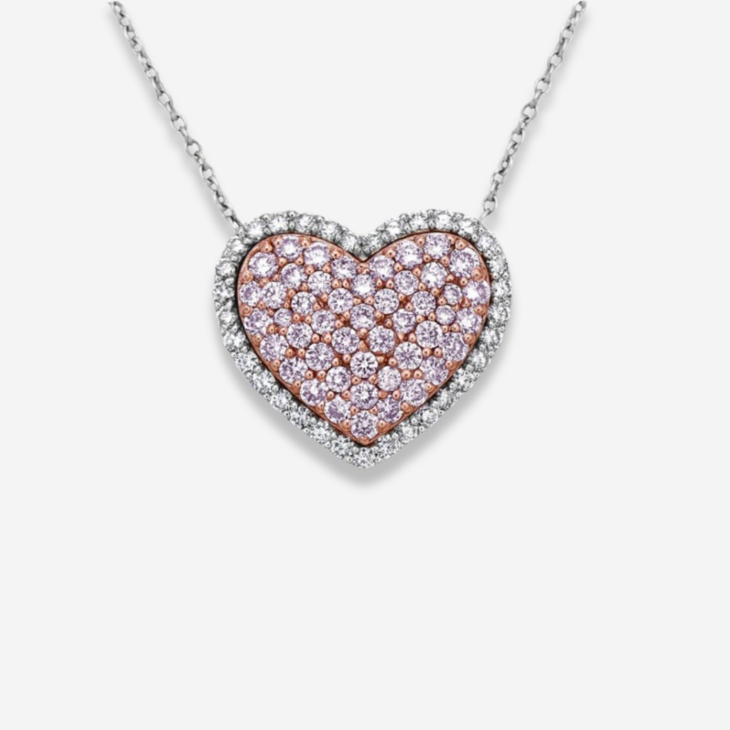 Pink Heart diamond pendant necklace at Rare Colors by Namdar, 5th Avenue New York